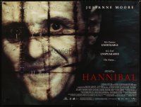 4t347 HANNIBAL DS British quad '00 creepy close up of red-eyed Anthony Hopkins as Dr. Lector!