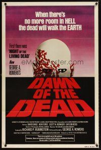 4t148 DAWN OF THE DEAD red title style 1sh '79 George Romero, no more room in HELL for the dead!