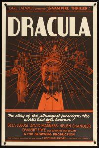 4t477 DRACULA S2 recreation 1sh 1999 Tod Browning, Bela Lugosi vampire classic!