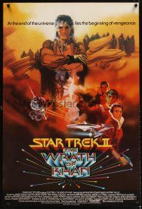 4t361 STAR TREK II English 1sh '82 The Wrath of Khan, Leonard Nimoy, William Shatner, Bob Peak art