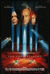4t155 FIFTH ELEMENT DS 1sh '97 Bruce Willis, Milla Jovovich, Oldman, directed by Luc Besson!