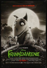 4t156 FRANKENWEENIE advance DS 1sh '12 Tim Burton, horror image of wacky graveyard!