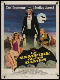 4t423 LOVE AT FIRST BITE French 23x32 '79 AIP, wacky art of vampire George Hamilton as Dracula!