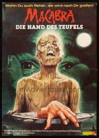 4t217 DEMONOID German '81 wild art of monster and dismembered hand on platter!