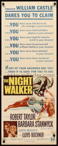 4t124 NIGHT WALKER insert '65 William Castle, Reynold Brown art of monster & sexy near-naked girl!