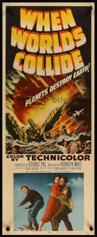 4t140 WHEN WORLDS COLLIDE insert '51 George Pal classic doomsday thriller, planets destroy Earth!