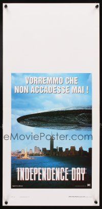 4t266 INDEPENDENCE DAY teaser Italian locandina '96 image of huge alien ship over New York City!
