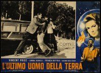 4t247 LAST MAN ON EARTH Italian photobusta '64 AIP, Vincent Price fighting the lifeless!