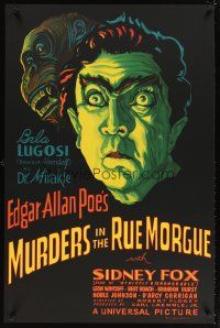 4t485 MURDERS IN THE RUE MORGUE S2 recreation 1sh 2000 great art of spookiest Bela Lugos & ape!