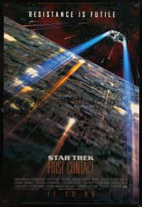 4t188 STAR TREK: FIRST CONTACT heavy stock advance 1sh '96 image of Enterprise flying in space!