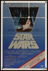 4t198 STAR WARS 1sh R82 George Lucas classic sci-fi epic, great art by Tom Jung!