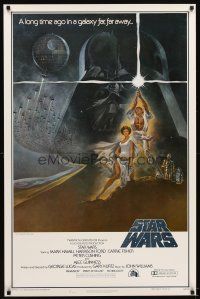 4t189 STAR WARS 1st printing int'l style A 1sh '77 George Lucas classic sci-fi epic, art by Tom Jung!
