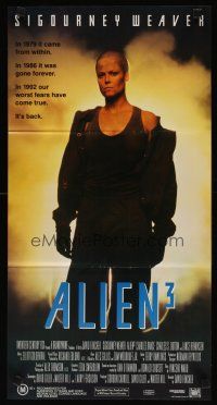 4w932 ALIEN 3 Aust daybill '92 Sigourney Weaver, our worst fears have come true!