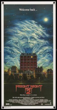 4w961 FRIGHT NIGHT 2 Aust daybill '89 welcome back, cool horror artwork of ghosts!