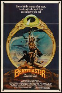 4w510 BEASTMASTER int'l 1sh '82 cool fantasy art of barechested Marc Singer & sexy Tanya Roberts!