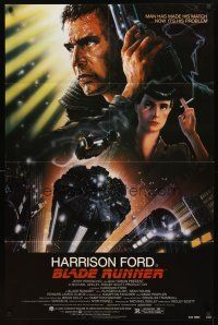 4w516 BLADE RUNNER 1sh '82 Ridley Scott sci-fi classic, art of Harrison Ford by Alvin!