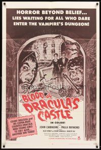 4w524 BLOOD OF DRACULA'S CASTLE 1sh '69 Al Adamson directed vampire horror, John Carradine!
