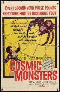 4w549 COSMIC MONSTERS 1sh '58 every second your pulse pounds they grow foot by incredible foot!