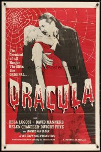 4w573 DRACULA 1sh R60s Tod Browning, Bela Lugosi vampire classic!
