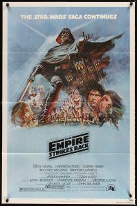 4w585 EMPIRE STRIKES BACK style B 1sh '80 George Lucas sci-fi classic, cool artwork by Tom Jung!