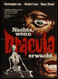 4w881 COUNT DRACULA German '70 Jesus Franco, Christoper Lee as most infamous vampire, horror!