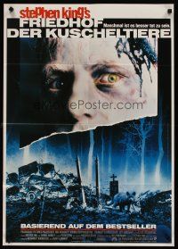 4w904 PET SEMATARY German '89 Stephen King's best selling thriller, cool graveyard image!