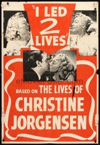 4w611 GLEN OR GLENDA 1sh '53 Bela Lugosi, Ed Wood's transvestite classic, I Led 2 Lives!