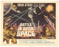 4w081 BATTLE IN OUTER SPACE TC '60 Uchu Daisenso, Toho sci-fi, Earth battles outlaw planet!