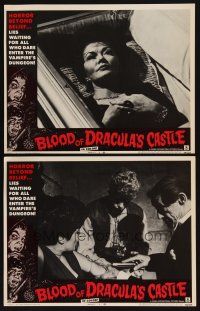 4w476 BLOOD OF DRACULA'S CASTLE 2 LCs '69 horror lies for all who dare enter the vampire's dungeon!