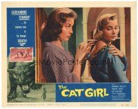 4w143 CAT GIRL LC #6 '57 c/u of human-feline monster Barbara Shelley standing behind sexy blonde!