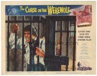 4w159 CURSE OF THE WEREWOLF LC #8 '61 c/u of human Oliver Reed in jail cell before he transforms!