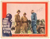 4w162 DAY THE EARTH STOOD STILL signed LC #4 '51 by Robert Wise, Rennie as Klaatu by soldiers!