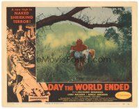 4w164 DAY THE WORLD ENDED LC #6 '56 Roger Corman, the wacky monster carrying girl under tree!