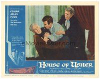 4w213 HOUSE OF USHER LC #3 '60 Edgar Allan Poe, Mark Damon attacks Vincent Price in chair!
