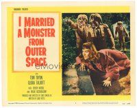 4w217 I MARRIED A MONSTER FROM OUTER SPACE LC #1 '58 best c/u of Gloria Talbott with 3 monsters!