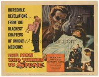 4w094 MAN WHO TURNED TO STONE TC '57 Victor Jory practices unholy medicine, cool horror art!
