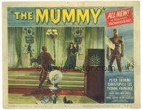 4w266 MUMMY LC #3 '59 Christopher Lee as the monster carrying George Pastell to Yvonne Furneaux!