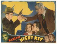 4w274 NIGHT KEY LC '37 Jean Rogers & Warren Hull watch Boris Karloff try to take Alan Baxter's gun!