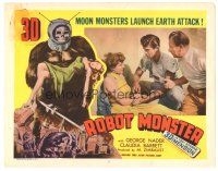 4w304 ROBOT MONSTER LC #7 '53 3-D, worst movie ever, George Nader & Mylong help untie bound Barrett!