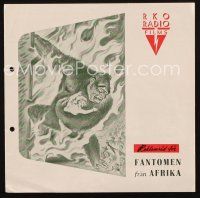4w854 MIGHTY JOE YOUNG Swedish pressbook '49 first Ray Harryhausen, art of ape rescuing girl!