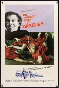 4w717 SATANIC RITES OF DRACULA int'l 1sh '73 Christopher Lee as Count Dracula & his vampire brides!