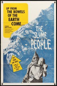 4w731 SLIME PEOPLE 1sh '63 wild cheesy wacky monster image, learn the secret to save your life!