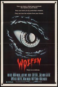4w776 WOLFEN 1sh '81 really cool horror art of moon & clouds as eye, There is no defense!