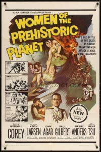 4w777 WOMEN OF THE PREHISTORIC PLANET 1sh '66 savage planet women attack female space invaders!