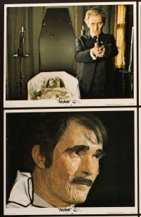 4w433 ASYLUM 6 LCs '72 Peter Cushing, Barbara Parkins, written by Robert Bloch, English horror!