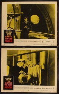 4w383 FROM THE EARTH TO THE MOON 8 LCs '58 Jules Verne classic, Joseph Cotten, George Sanders!