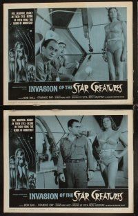 4w390 INVASION OF THE STAR CREATURES 8 LCs '62 evil, beautiful, in their veins - blood of monsters!