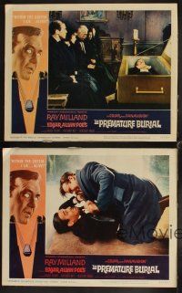 4w466 PREMATURE BURIAL 4 LCs '62 from the story by Edgar Allan Poe, Ray Milland is buried alive!