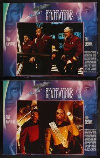 4w419 STAR TREK: GENERATIONS 8 LCs '94 Patrick Stewart as Picard, William Shatner as Kirk!