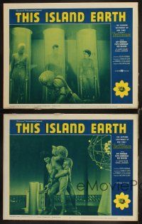 4w469 THIS ISLAND EARTH 4 LCs R64 includes two great alien monster images!